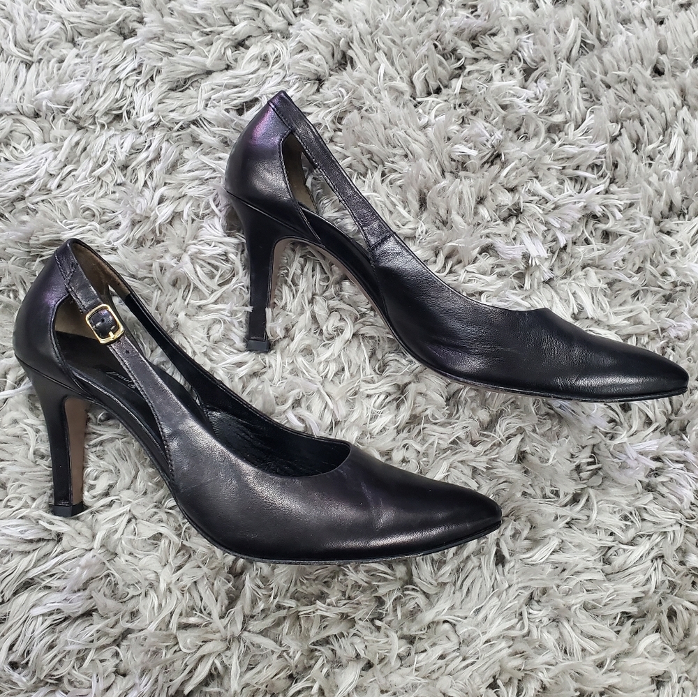 Paul Green Contessa Black Cutout Side Buckle High Heel Size 7